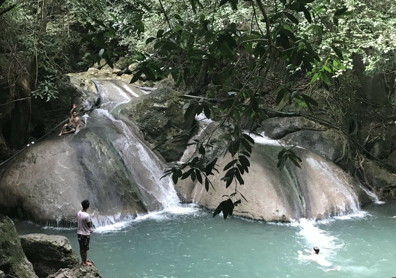 Oke Nang Peesau waterfall, Erawan National Park, Thailand
