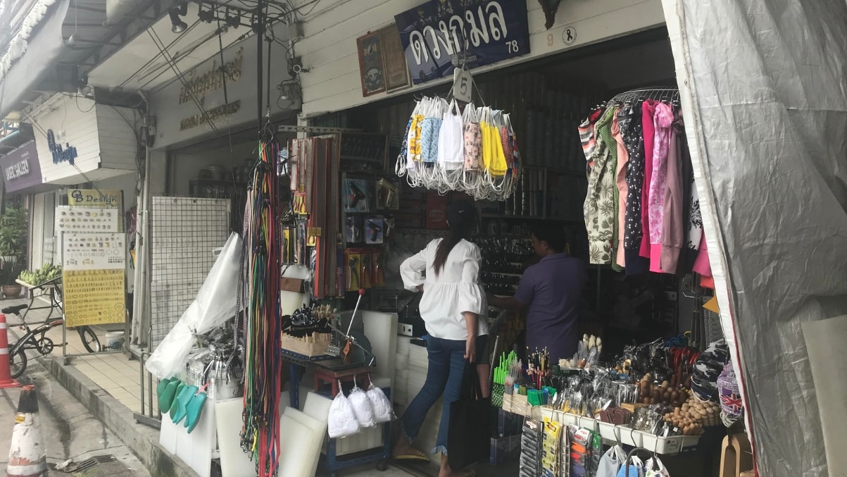 A shop selling leather working tools in Bangkok's Wong Wian Yai area