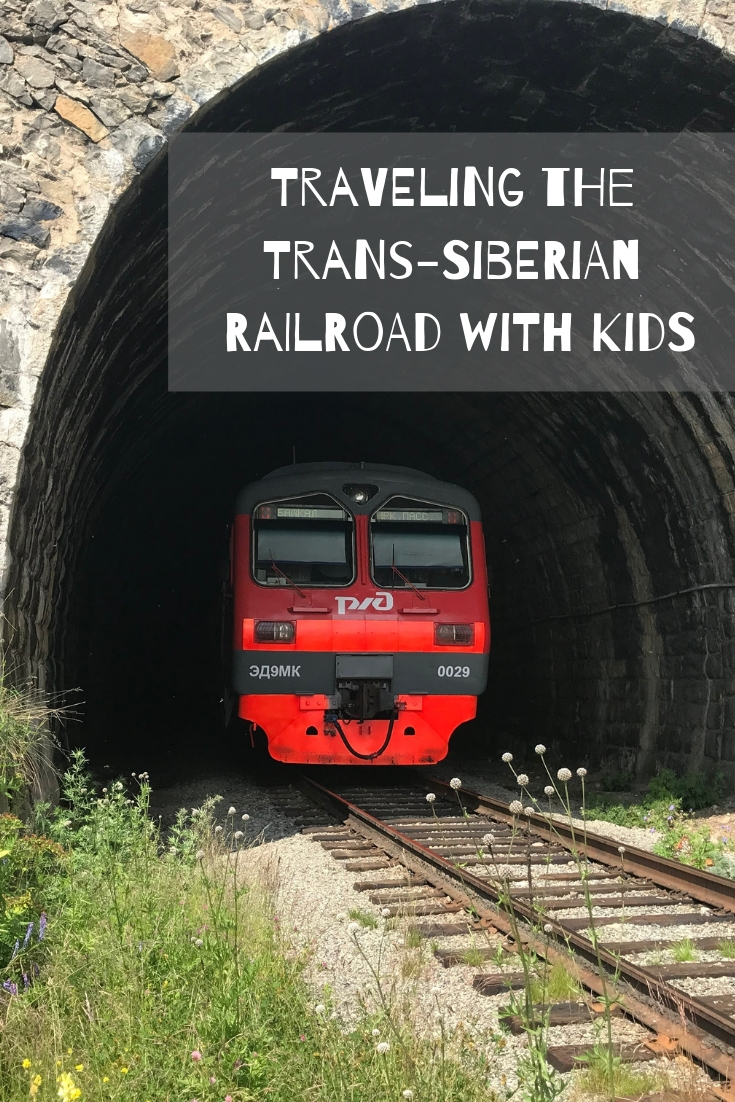 Train traveling through a tunnel on the Transiberian Railroad