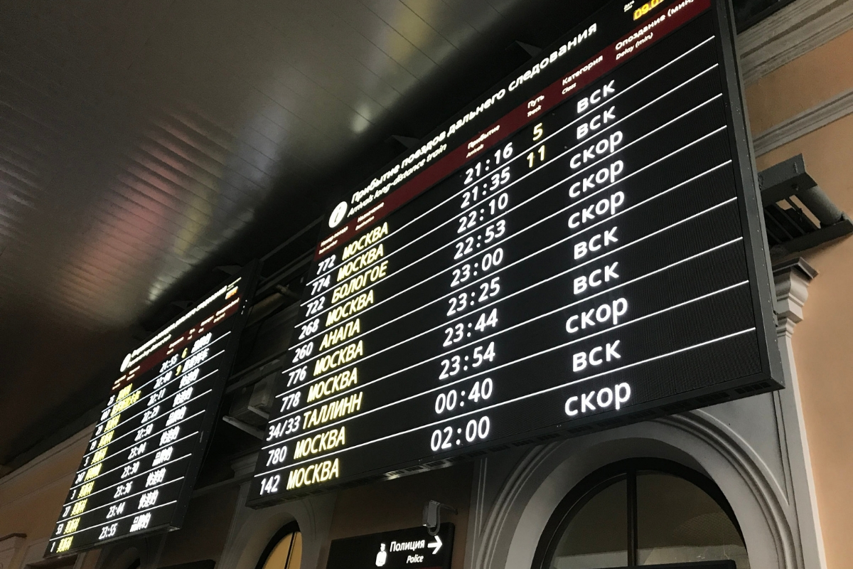 Train Schedule Board from Transiberian Railroad