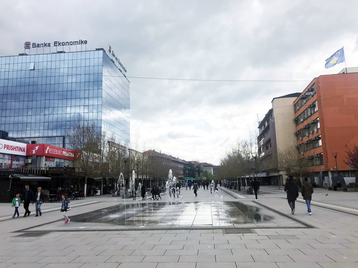 Walking Street in Pristina, Kosovo