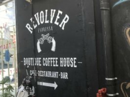 The exterior of Revolver Coffee Shop in Saminyak Bali