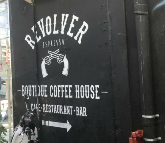 The exterior of Revolver Coffee Shop in Saminyak Bali