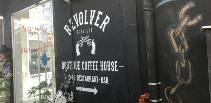 The exterior of Revolver Coffee Shop in Saminyak Bali