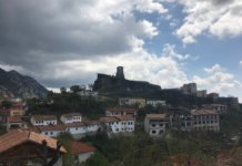 View from Panorama restaurant in Kruje, albania