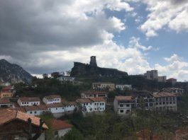 View from Panorama restaurant in Kruje, albania