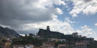 View from Panorama restaurant in Kruje, albania